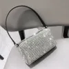 Kvällspåsar Handtagare Rhinestones Evening Bag Silver Crystal Bling Top Handle Påsar för kvinnors plånböcker och handväskor Luxur Designer Kvinnväska 230923