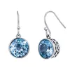Boucles d'oreilles pendantes en argent Sterling 925, cristal bleu, Zircon pour femmes, cadeau pour amis, prévention des allergies, Simple, tendance, longue