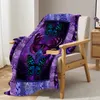 Couvertures papillon jeter couverture violet et bleu Design pour enfants adultes confortable canapé-lit salon 230923