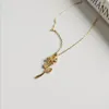 Pendant Necklaces Drop 925 Sterling Silver Necklace Gold Color Rose Flower Pendants & Women Jewelry Collar Colar De Plata