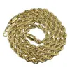 8mm de espessura 76cm de comprimento corda sólida ed corrente 24k ouro prata banhado hiphop ed corrente colar para mens356s