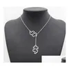 Pendant Necklaces Fashion Tibetan Sier Autism Jewelry Awareness Jigsaw Double Puzzle Piece Adjustable Necklace Gifts Drop Delivery Pe Dhlub