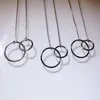 Классическая подвеска с двойным кругом «Бесконечность», ювелирные изделия из 100% стерлингового серебра 925 пробы, ожерелье-цепочка на ключицу для вечеринки для женщин G264S