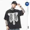 Męskie koszulki FG Wear | 2023 Wiosna/lato Nowa marka mody Wash Old Half Skull Print Lose okrągła szyja T-shirt dla mężczyzn02jzi3iz