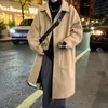 Misto lana da uomo Cappotto invernale di lana spesso da uomo Cappotto lungo di lana caldo Uomo Streetwear Trench coreano allentato addensato Cappotto oversize da uomo 230923