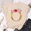 Dames T-shirts Alfabet A-z Top Vrouwen Harajuku Manga Y2K T-shirt Meisje Kleding