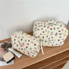 Cosmetic Bags Cases Ins Cosmetic Bag Large Bear Flower Quilted Cotton Case Pouch Zipper Design Flip Tote Toiletry Bag Travel Makeup Bags Neceser 230922