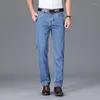 Erkekler için erkek kot pamuk bahar ve yaz yüksek bel rahat gevşek düz renk pantolon boyutu 28-42