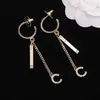 2022 Top quality Charm dangle drop earring with diamond and pendant design in 18k gold plated for women wedding jewelry gift have 260a