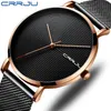 CRRJU – montre-bracelet étanche en acier inoxydable pour hommes, marque de luxe, nouvelle collection, bracelet en maille, Design Simple, horloge Relogio2789