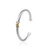 Gioielli firmati X Bracciale con ciondolo in oro Braccialetti in argento Bracciale con croce intrecciata con diamanti Zircone Regalo di lusso per donna, uomo, regalo d'amore