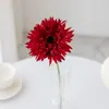 Flores decorativas 4 peças vaso artificial gerbera escovado para decoração de casa guirlandas de festa de casamento de natal plantas falsas de alta qualidade