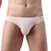 Mutande a vita bassa da uomo Slip in seta di ghiaccio Intimo sexy ultra sottile senza cuciture Mesh traspirante Custodia per pene trasparente Mutandine maschili