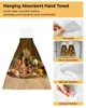 Towel Retro Country Style Fruit Food Kitchen Hand Strong Absorbent Washing Room Handkerchief