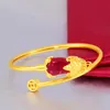 Ruby Animal Zirconia Charm 18k gult guldfyllt vackra kvinnors armband armband justera smycken vacker gåva289h