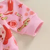 Set di abbigliamento per bambina 2 pezzi Abiti natalizi a maniche lunghe con stampa di Babbo Natale/ghirlande Top Pantaloni Set vestiti per bambini