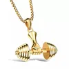 Men Necklace Fashion Fitness Sports Punk Necklace gold barbell Pendant Necklace Gift for Boy