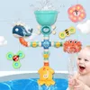 Bath Toys Dzieciowe rozrywka woda rurociąg przybrogramy rozpylanie zabawki kreskówka ssąca kubek obrotowy wanna woda gra woda do kąpieli kąpiel zabawki prysznic 2309923