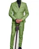 Мужские костюмы 2023, модный дизайн, мужской темно-зеленый пиджак с шалью и лацканами, пиджак, деловой свадебный мужской костюм, 2 шт., куртка, брюки, галстук