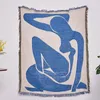 Filtar 160x130 cm ins stil Kast filt för bäddsoffa Vintage stickade tofsar Tapestry Jacquard Camping Filtar utomhus pinnikmatta 230923