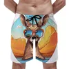 شورت رجال Kangaroo Board Summer Simple Circle Cute Short Pants Man Sports Surf Quick Dry Gray Swim Trunks