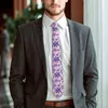 Cravates d'arc Violet Daisy Cravate Rétro Floral Print Nouveauté Cou Casual Pour Homme Quotidien Usure Qualité Col Graphique Cravate Accessoires