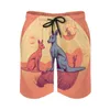 شورت رجال Kangaroo Board Summer Simple Circle Cute Short Pants Man Sports Surf Quick Dry Gray Swim Trunks