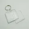 Wholes Cheap Blank Acrylic Square Po Keychains Insert 1 5'' 1 5'' Po Keyrings 2000PCS LOT Shipp266R