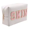 Cosmetic Bags Cases Stock Whole Multi Colors Waterproof Nylon Pouch Cosmetic Bag Women Letters Patch DIY Makeup Bag Teens larg3283