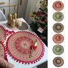 Placemats Hittebestendig Hoogwaardige placemats met kerstthema Gebreid Geïsoleerd Decoratief Voor Feestelijk