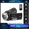 Filmadoras Andoer V12 Câmera de vídeo digital 1080P 30MP HD 16X Zoom Gravação portátil Filmadora 3 polegadas LCD Screen Video Camera Camcorder 230923