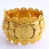 70 mm Fashion de monedas etíopes Big Bangle Bangle 22k Thai Baht Solid Gold GF Dubai Joya de cobre Accesorios de pulsera Eritrea2550
