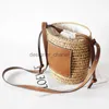 Bolsas de ombro 2022 novo estilo redondo palha tote ráfia barril redondo palha tecido crossbody bolsa bolsas femininas designer saco de praia para mulher