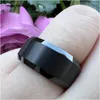 Bröllopsringar 12mm Gunmetal Band Tungsten Carbide Men Kvinnor avfasade kanter Mattad finish Comfort Fit