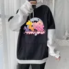 Herrtröjor anime vackra derby tryck män kvinnor lapptäcke tröja harajuku unisex höst vinter varm pullover casual streetwear