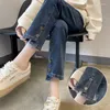 Women's Jeans Straight For Women In Spring And Autumn 2023 High-waisted Slim Nine-point Pipe Pants