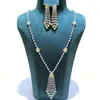 Комплект ожерелья и серег GODKI, 2 шт., длинные для женщин, свадебная вечеринка, циркон, кристалл, Дубай, свадебные украшения, подарок