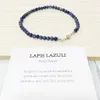 MG0148 HELA NTURAL LAPIS LAZULI ANKLET HANDAMDE STONE KVINNA MALA PEADS ANKLET 4 MM Mini Gemstone Jewelry237T