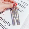 Orecchini pendenti moda lunga goccia geometrica lusso oro argento colore rettangolo strass orecchino per le donne accessori gioielli per feste