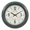 Relógios de parede Crosse Clock 18 "Hamilton interno/externo azul analógico quartzo metal 433-3838