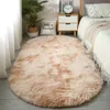 Carpets Large Size Oval Plush Rug Fluffy Home Decor Bedside Thick Tie Dye Living Room Bedroom Multi Color Available 230923