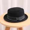 Stingy Brim Hats Men Fedora Hat Fashion 100% Pure Australia Wool Men med Pork Pie för Classic Felt Women Cap1352e