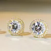 Fine Jewelry Popular Hot Sale 925 Sterling Silver VVS 1CT 3CT Round Moissanite Earrings for Men Women for Party Wedding