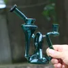 Bong en verre anneau de fumée beignet conception plate-forme pétrolière Dab plates-formes petit barboteur bécher recycler les narguilés tuyaux de fumer bleus avec bol commun de 14mm