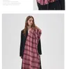Pink Plaid Scarf Women's Winter Large Size Cashmere Shawl Atmosphere and Fashion Design Scarf