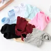 Chaussettes d'été invisibles pour femmes, 5 paires, en coton, fines, solides, douces, bouche peu profonde, respirantes, déodorantes, sans spectacle, orteils, cheville