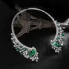 Chokers Ocean Green Crystal Clear Hard Choker Naszyjnik Women Wedding Biżuter Kamień Kamień Kobiet Naszyjniki Party Prezent Bijoux 230923