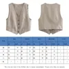 Kvinnors västar Vneck Single Breasted Suit Vest Women Slim Short Fashion Thin ärmlös Basic Waistcoat Casual Style Elegant Daily Outfit 230923