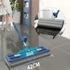 Mops Large Flat Mop Hands Free Floor Super Long Handle 360°Rotating Home Windows Cleaning With 2 Reusable Pad 230923