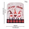 Juldekoration Forest Plaid Julstol Decoration Linen Cartoon Faceless äldre stolskydd